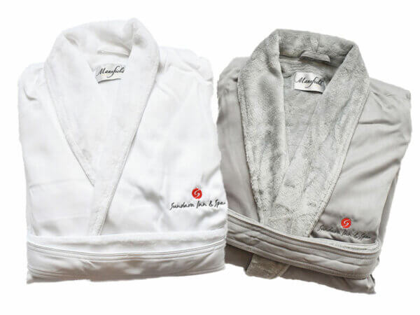Sundara Signature Plush White and Gray Robes