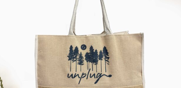 unplug canvas tote bag