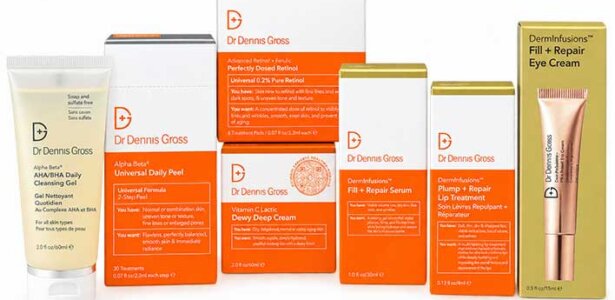 Universal Peel Pads, Perfectly Dosed Retinol Pads, Fill & Repair Serum, Fill & repair Eye Cream, Mini Lip Plumper, Dewy Deep Cream, Travel Size AHA Cleanser