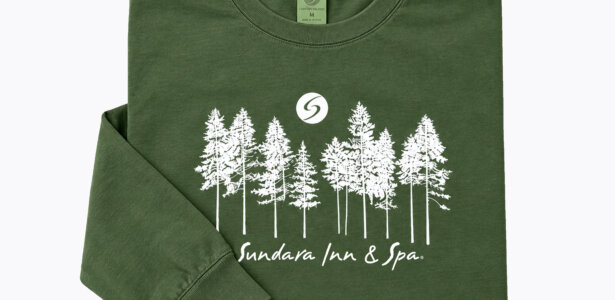 Long sleeve green shirt - Pines - Sundara Inn & Spa Logo